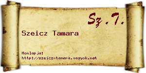 Szeicz Tamara névjegykártya
